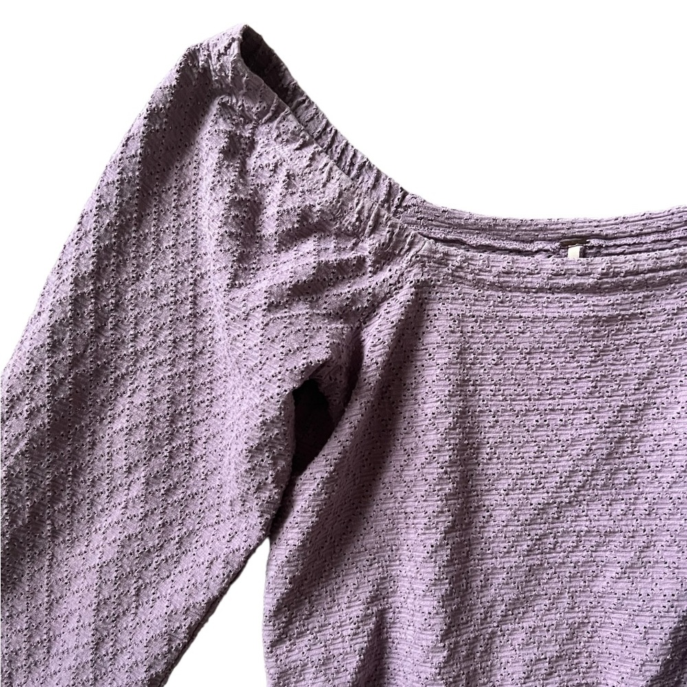 Free People Lilac Bardot Wellington Top - Picture 6 of 9